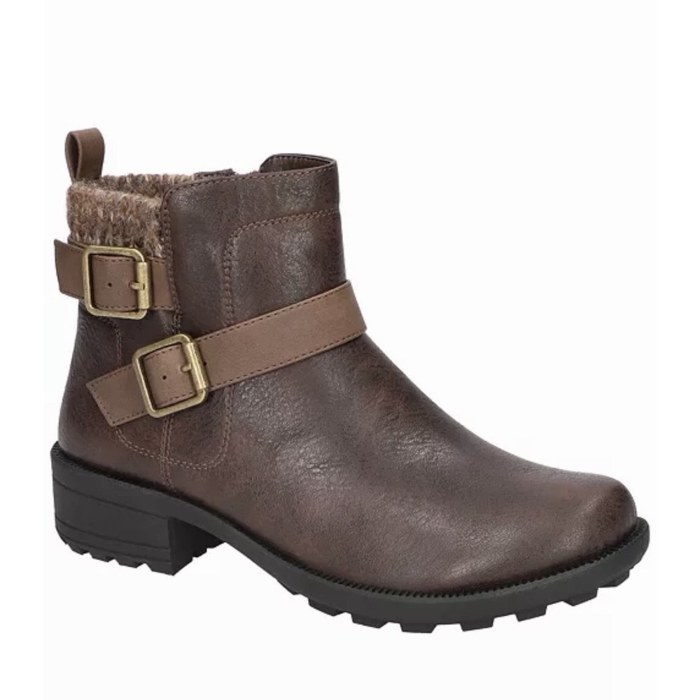 Easy Street Size-8WW Women's Kourt Slip Resistant Ankle Boots Brown